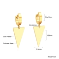 Orecchini a cerchio minimalisti in acciaio dorato con ciondoli a triangolo - Orecchini a triangolo geometrici dorati