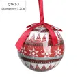7.2CM Christmas foam ball ornament with red snowman and snowflake patterns and ribbon - Snowflake Ball