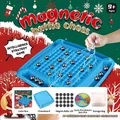 Magnetic battle chess set with 20 stones, game board, and festive holiday packaging - Christmas Gift Box + 22cm Molded Board + 20 Magnetic Pieces