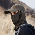 Cappello parasole verde oliva con maschera traspirante e protezione collo per l'esterno - Verde Militare