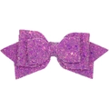 Sparkling purple glitter bow hair clip with fine sequins for elegant ponytails - Purple
