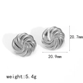 Detailansicht silberner Spiral-Ohrstecker mit Größe 20,7 mm und Gewicht 5,4 g Info - Silber (TE60165-S)