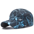 Casquette maille séchage rapide à motifs géométriques bleus pour cyclisme et soleil - Réglable / gris foncé