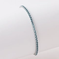 Verstellbares Tennisarmband mit hellblauen Zirkoniasteinen in silberner Krallenfassung - Silber Meerblau