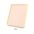 Beige velvet jewelry display organizer with wooden frame for rings and earrings - Hemp Fabric / 60 Slots / Beige