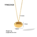 Collana con ciondolo a chicco d'oro lucido in acciaio inossidabile con dimensioni del prodotto - Collana con pendente ovale dorato (YYN023428)