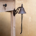 Vintage cast iron doorbell with bird design and rustic rope, size 16.5cm x 26cm - European Doorbell 8720