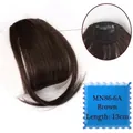 Brown clip-in air bangs hairpiece with sideburns and metal clips, 13cm length - Auburn-6A