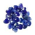 Polished blue agate stones in heart shape featuring natural patterns and blue tones - Blue Agate