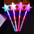 Star-shaped LED glow wands set in blue, pink, magenta, and purple colors for night fun - Glow Star Magic Wand
