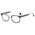 Fashionable two-tone black and transparent square frames anti-blue light glasses for women - Transparent Black