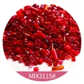 Mix of red Miyuki glass beads including bugle beads and round beads for DIY jewelry - Mixed Shapes Style (Mix3115) / 10g approx 500 beads / Bright Red Series