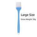 Large blue one-piece silicone oil brush for baking and BBQ with 50g weight design - Semi-Transparent Large Oil Brush / Blue