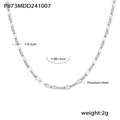 Zilveren titanium stalen ketting van 0.2cm breed en 45cm verstelbare lengte - Stalen Vissenbek Ketting (P873)
