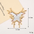 Goldenes Schmetterling-Herz-Spiegelzubehör mit rosa Strasssteinen im Y2K-Stil - D2804 Schmetterlings-Edelstein-Spiegel / Gold