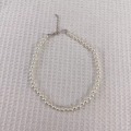 Minimalist single strand white pearl necklace with silver lobster clasp and extension chain - Pearl Necklace