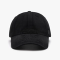 Black cotton baseball cap with Urban & Trendy embroidery and curved brim for spring - Adjustable / Black