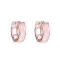 Ohrringe aus S925 Sterlingsilber mit Roségold-Beschichtung und rosa Muscheleinlage für Damen - 925er Silber / Roségold Muschel