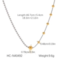 Parametri dettagliati delle dimensioni della collana di perline in acciaio inossidabile - Stile di Giunzione Catena Serpente Perla Oro Argento (HC-N40492)