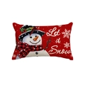 Festive Christmas linen pillowcase featuring a snowman with Let it Snow text on red background - Let it Snow (Single-sided)
