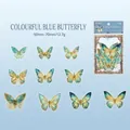 Pack de 20 pegatinas de mariposa en PET azul y oro con acabado láser holográfico - Mariposa Azul Fantasma