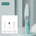 Blue electric pet grooming vacuum clipper kit with USB charging and hair collector - Vacuum Model + 3-Piece Accessories Kit / Blue