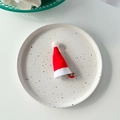 Fermaglio per capelli a forma di cappello di Babbo Natale in peluche su piatto decorativo - 1# Cappellino di Natale Rosso - Fermaglio a Punta