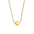 Minimalistische 18K Gold Edelstahl Schlangenkette mit rundem Anhänger Nummer 6 - Zahl 6