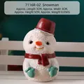 Mini statuetta di pupazzo di neve di Natale con cappello e sciarpa rossi decorativa - 7116R-02 Pupazzo di Neve
