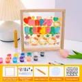 DIY acrylic glass painting kit with solid wood frame and Hello Kitty template - English Happy Birthday C 15x15cm