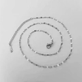 Collana a catena piatta sfaccettata in acciaio inossidabile argento con chiusura a moschettone - Catena a Labbro Argento