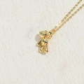 Polished golden bear pendant necklace with a minimalist fine chain for a trendy look - Small Bear / Gold