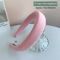 Pink fabric padded headband for women with a wide 13cm diameter design and knit texture - Diameter about 13cm / 2# Fabric Pink Headband