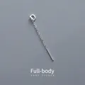 Minimalist S999 sterling silver ear threader with letter D pendant in silver finish - Letter D