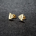 Cute gold-plated stainless steel angelfish stud earrings for women with metallic finish - Goldfish / Gold