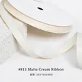 Matte cream polyester ribbon 9mm wide for flower gift wrapping and hair accessories - 0.9CM Wide * 25 Yards / Cream