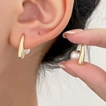 Elegant gold-tone tassel earrings featuring teardrop pearl drops on minimalist chain - 14K Gold Pearl Style (M-293)