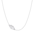 Collana mano di Fatima in argento bohémien con design traforato e catena a maglie sottili - Mano di Fatima / Argento