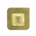 Base de gancho adhesivo cuadrado dorado con una ranura de plástico transparente - 6x6cm / Dorado Cepillado Una Fila
