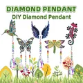 DIY diamond painting pendants kit with hummingbird butterfly and crystal prisms - DZ-26 / Single Pattern