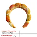 Thick tie-dye sponge headband in orange and yellow tones, size 17x18x4cm, 50g weight - 26-velvet Orange-yellow Gradient Headband
