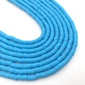 Strand of 4/6mm blue polymer clay disc beads for DIY jewelry making and bracelets - Blue