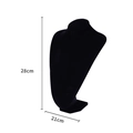 Black velvet portrait necklace display bust stand measuring 28cm height and 21cm width - V-Shape Black Velvet 28cm Height