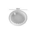 Moule en silicone rond festonné pour bijoux en résine, diamètre de 6,8 cm - Vague Ronde / Blanc Semi-transparent