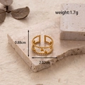 Adjustable gold plated titanium steel double layer ring with star and bead detail - MN405-Double Layer Star Dot / Gold