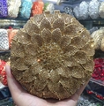 Champagne gold sunflower evening clutch bag with sparkling rhinestones and metal clasp - Gold / Gold Rhinestone