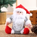 Christmas Santa Claus plush gift bag featuring grey polka dots and warm festive decor - Dot Apple Bag Santa Claus