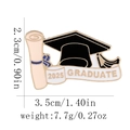 Golden enamel 2025 Graduate lapel pin with black graduation cap and scroll - 2025 Graduate Scroll Style