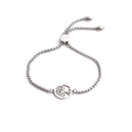 Bracciale albero della vita argento regolabile con ciondolo traforato in acciaio inox - Albero della Vita NSB0003