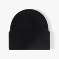 Gorro de punto acanalado negro clásico para calidez y estilo en invierno - Ajustable / Negro